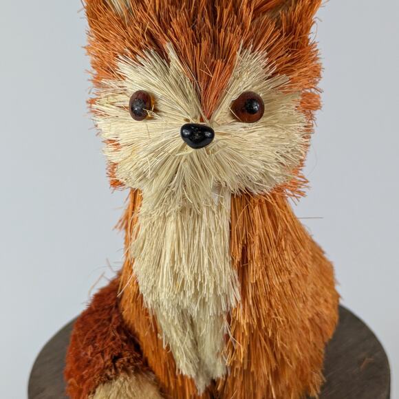 Sisal Straw Fox Fall Decor Bottle Brush Rustic Farmhouse Autumn Charm Accent - Picture 12 of 12